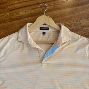Peter Millar Men's Light Orange Striped Polo